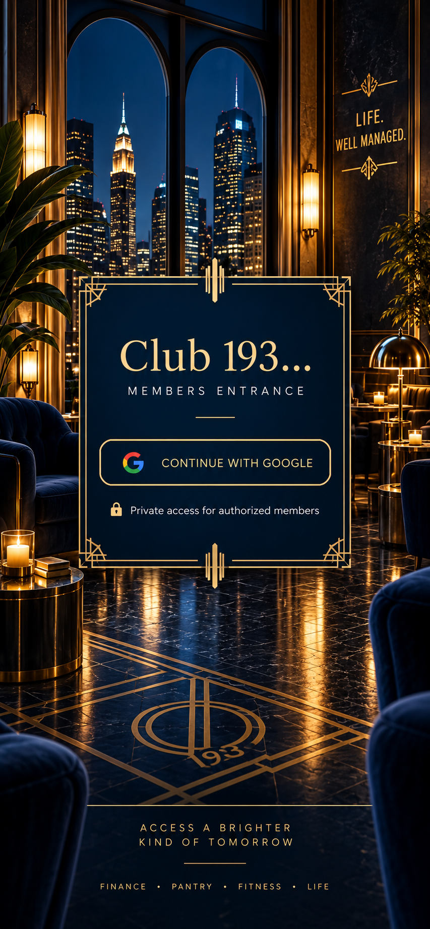 Club 193 members entrance